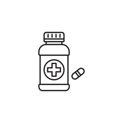 Pills line art icon design template vector illustration