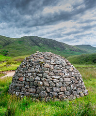 Stone Cairn in the Valley of Glencoe,Lochaber,Scotland,United Kingdom. - obrazy, fototapety, plakaty
