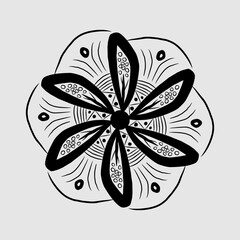 Abstract vector, black and white radial style. Simple and attractive Mosaic Type