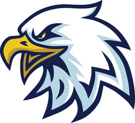 Angry Eagle Head Mascot Sports Team Logo Template