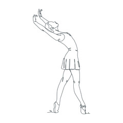 continuous line illustration of ballet dancer