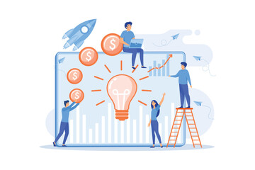 Capital fund financing small firm with high growth potential. Venture capital, venture investment, venture financing, business angel concept. flat vector modern illustration