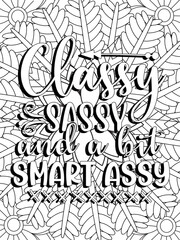 Funny-Quotes Coloring pages. Coloring page for adults and kids. Vector Illustration.