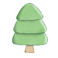 Tree watercolor illustration.