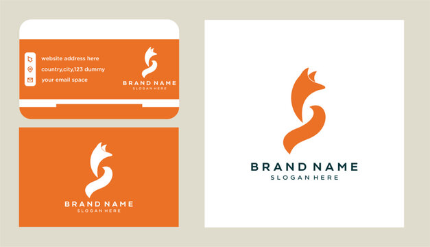 Fox logo and business card template