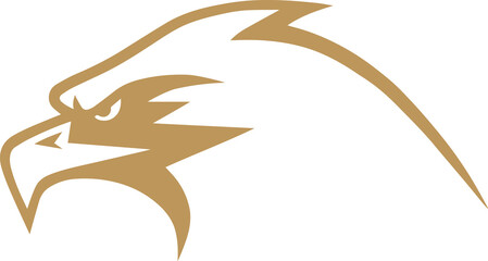 Gold Eagle Logo Line Design Icon