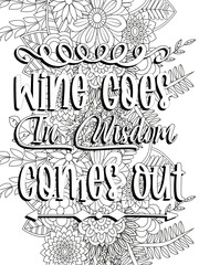 Funny-Quotes Coloring pages. Coloring page for adults and kids. Vector Illustration.