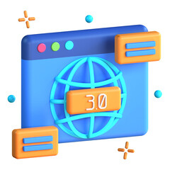 3d icon illustration internet browser web3