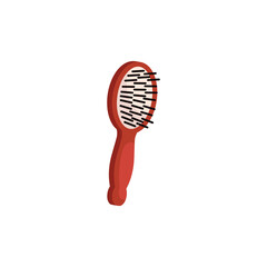 Hair brush or pet grooming tool, flat vector illustration isolated on white background.