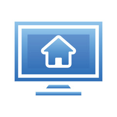 monitor home logo gradient design template icon element