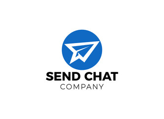 Naklejka premium Chat application logo design vector