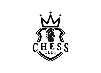Classic Chess vintage logo label idea. Chess logo design template. 