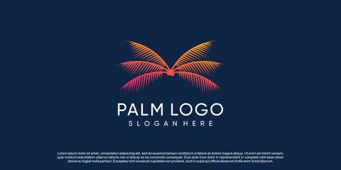 Fototapeta na wymiar Palm logo design vector with creative simple and unique concept