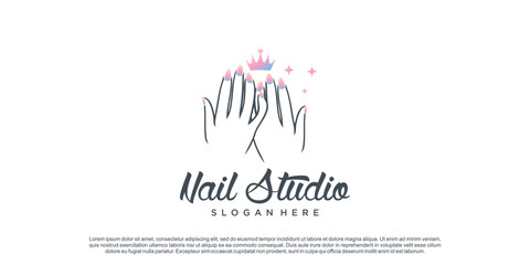 Nail logo design vector for beauty or lifestyle with unique concept