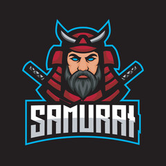 samurai mascot gaming logo design