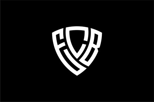 ECB creative letter shield logo design vector icon illustration