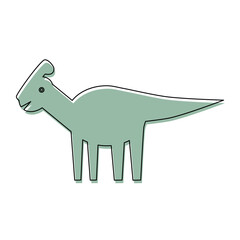 Vector Illustration Of Parasauroloph. Isolated on white background. Symbol, logo illustration.