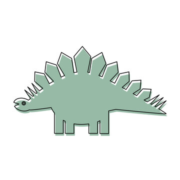 Vector illustration of Stegosaurus. Isolated on white background. Symbol, logo illustration.
