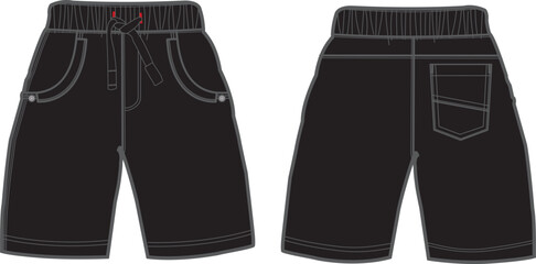 CUT AND SEW MEN AND BOYS SHORTS FOR GYM WEAR AND CASUAL WEAR IN EDITABLE VECOR FILE