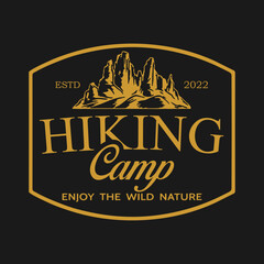 Hiking club badge logo vector