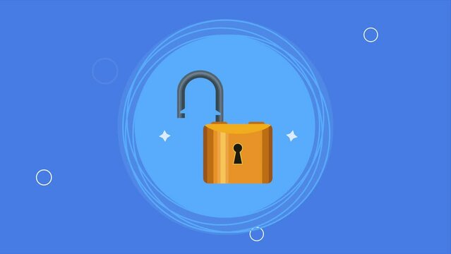 safe secure padlock security animation