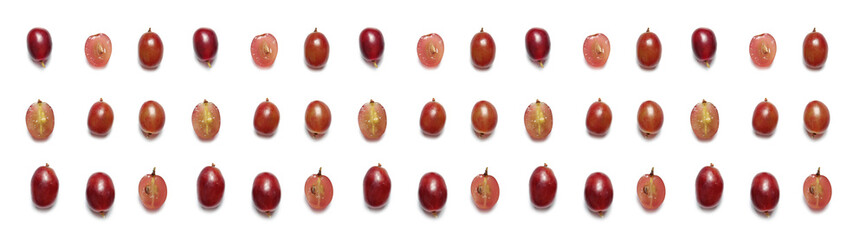 Many ripe grapes on white background. Pattern for design