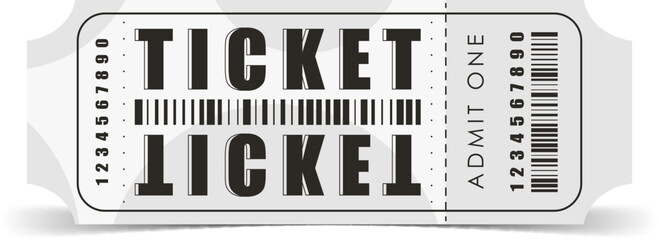 Ticket sample. Modern ticket card illustration template. Vector.