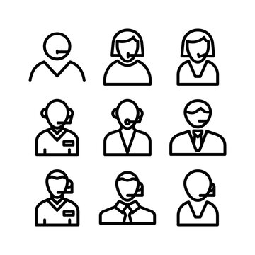 Customer Service Representative Icon Or Logo Isolated Sign Symbol Vector Illustration - High Quality Black Style Vector Icons
