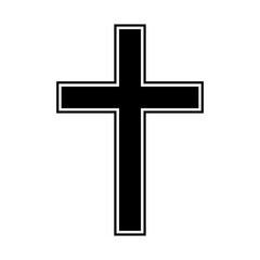 Christian cross vector icon on white background