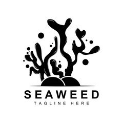 Seaweed Logo Design, Underwater Plant Illustration, Cosmetics And Food Ingredients