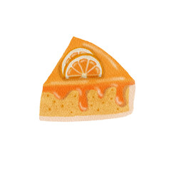 Watercolor cake. Orange Cake.