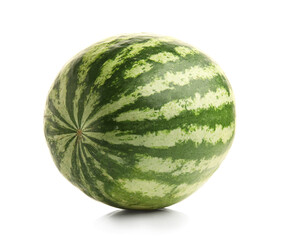 Whole watermelon on white background