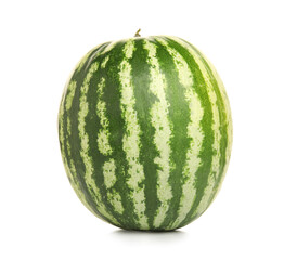 Whole watermelon on white background