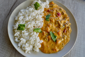 Rice and vegetables