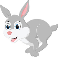 Fototapeta na wymiar Cartoon Cute Rabbit jumping and running