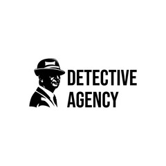 Detective agency logo. mysterious man with hat logo. incognito man logo design template