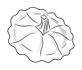 BLACK VECTOR ILLUSTRATION OF PUMPKIN ISOLATED ON WHITE BACKGROUND