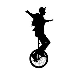 Person Riding Unicycle Silhouette © adidesigner23