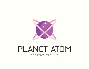 Planet Atom space logo design