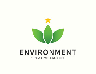 Nature green leaf logo design