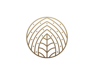 Natural Leaf Tropical Logo icon symbol sign symbol Design Element Line Art Style. Natural Products, Cosmetics, Ecology, health Care, spa Logotype. Vector illustration template