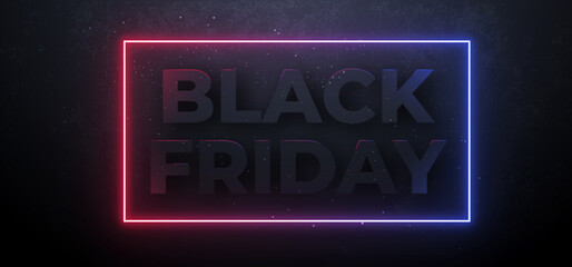 Obraz premium Black friday Sale banner for social media stories sale, web page, mobile phone. template design special offer, text from an electric lamp on the wall