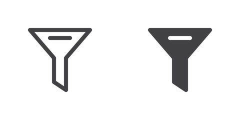 Funnel icon, line and glyph version