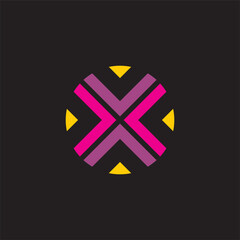 Obraz premium X Colorfull letter logo vector image