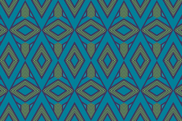 geometry zig zag vector pattern. ethnic seamless ornament diagonal square shapes. purple abstract background, green stripped lines. Vector illustration.