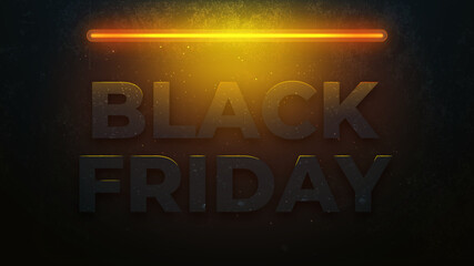 Obraz premium Black friday Sale banner for social media stories sale, web page, mobile phone. template design special offer, text from an electric lamp on the wall