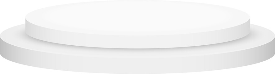 3d render stage round winner podium isolated transparent background.