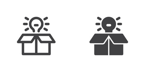 Box and light bulb icon