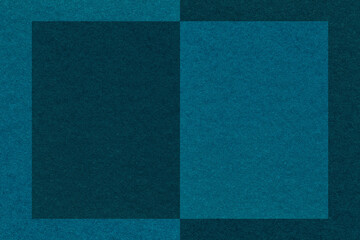 Texture of navy blue and turquoise paper background pattern. Structure of craft dark cerulean...