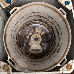 The cleaning of a washing machine,Inside of the washer drum
